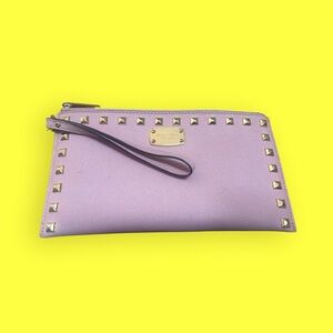 Michael Kors Pink Wristlet with Gold Studs